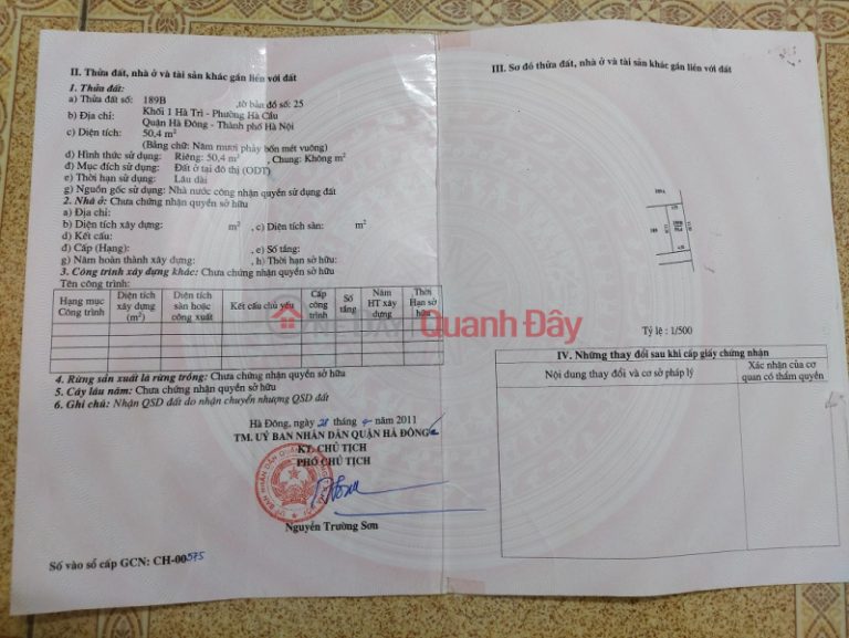 Chính chủ bán mảnh đất tại Khối 1 Hà Trì - Phường Hà Cầu, Hà Đông, Hà Nội.