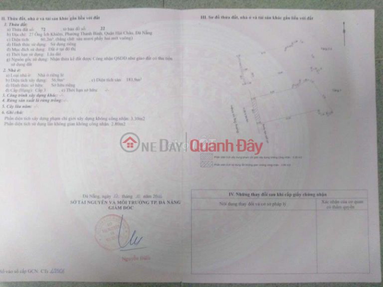 CHÍNH CHỦ Cần Bán nhà 3 tầng mặt tiền Ông Ích Khiêm Trung Tâm Thành Phố Đà Nẵng