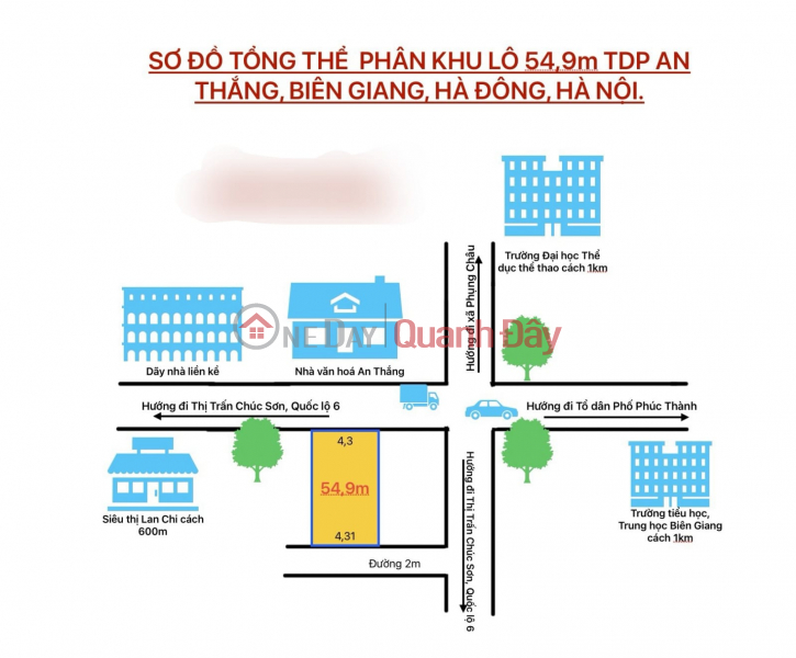 Cc gửi bán 55m2, 3.x tỷ, 2 mặt tiền, Đất trục chính kinh doanh, ô tô tại An Thắng, Biên Giang, Hà Đông, Hà Nội