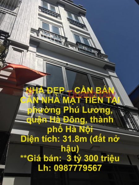 BEAUTIFUL HOUSE - FRONT FRONT HOUSE FOR SALE IN Phu Luong ward, Ha Dong district, Hanoi city