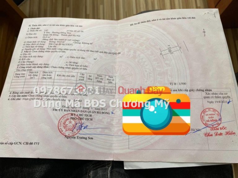 GIÁ CHỈ 3TY4 SỞ HỮU LÔ ĐẤT 64M TẠI ĐỒNG MAI-QUẬN HÀ ĐÔNG